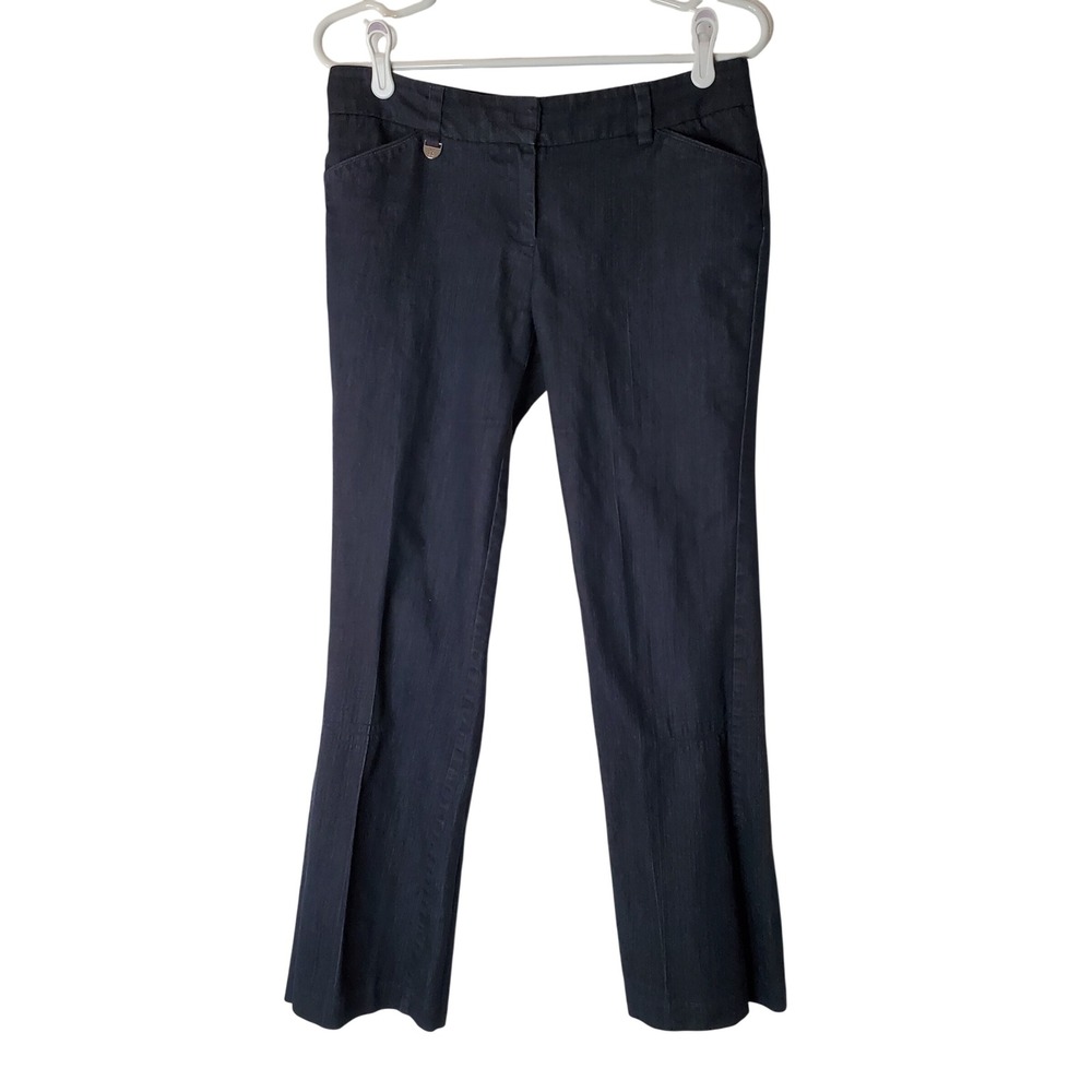 New York & Company Stretch Trousers Dark Wash Navy Bootcut Size 4
